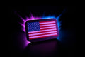 3D printed USA flag tow hitch cover close-up showing stars and stripes detail