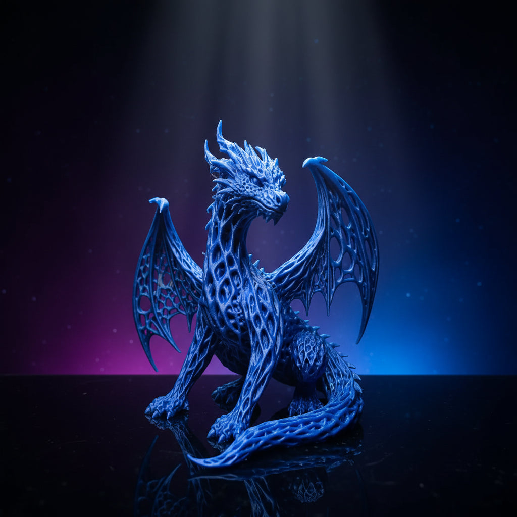 3D Printed Woven Lattice Dragon Figurine
