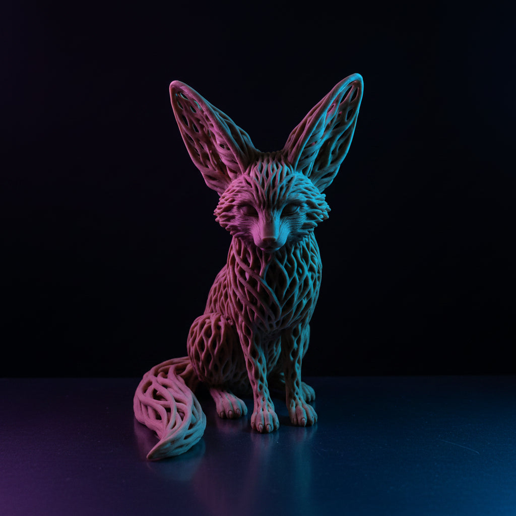 3D Printed Woven Lattice Fennec Fox Figurine