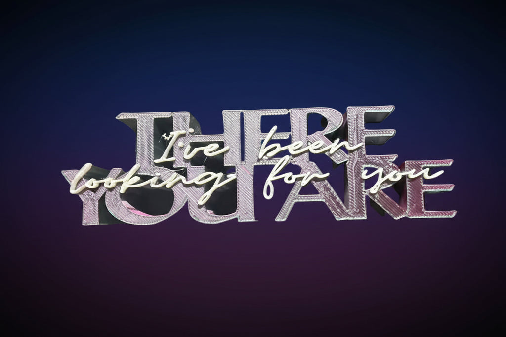 ACOTAR There You Are I've been looking for you 3D printed layered word art sign in purple and silver