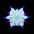 3D printed two-tone snowflake BBW interchangeable soap cover in white and icy blue on a Softsoap bottle - front view