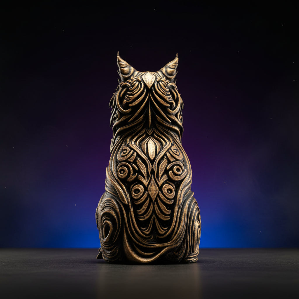 3D Printed Tribal Cat Figurine