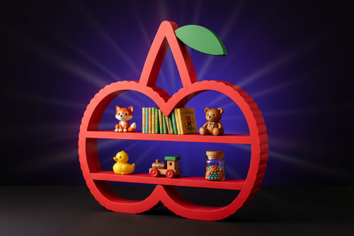 3D Printed Cherry Shelf – Cute Wall or Tabletop Display | Kids Room & Desk Decor Gift