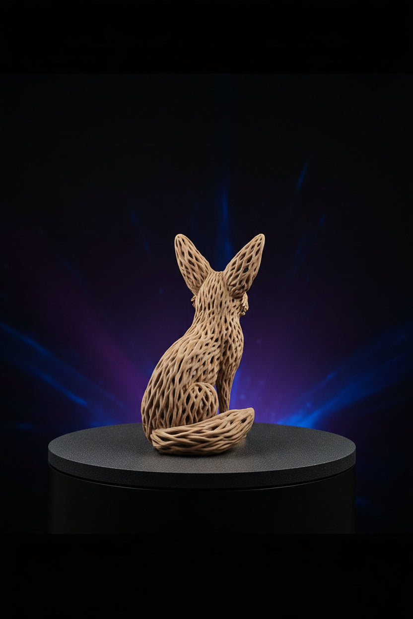 3D Printed Woven Lattice Fennec Fox Figurine